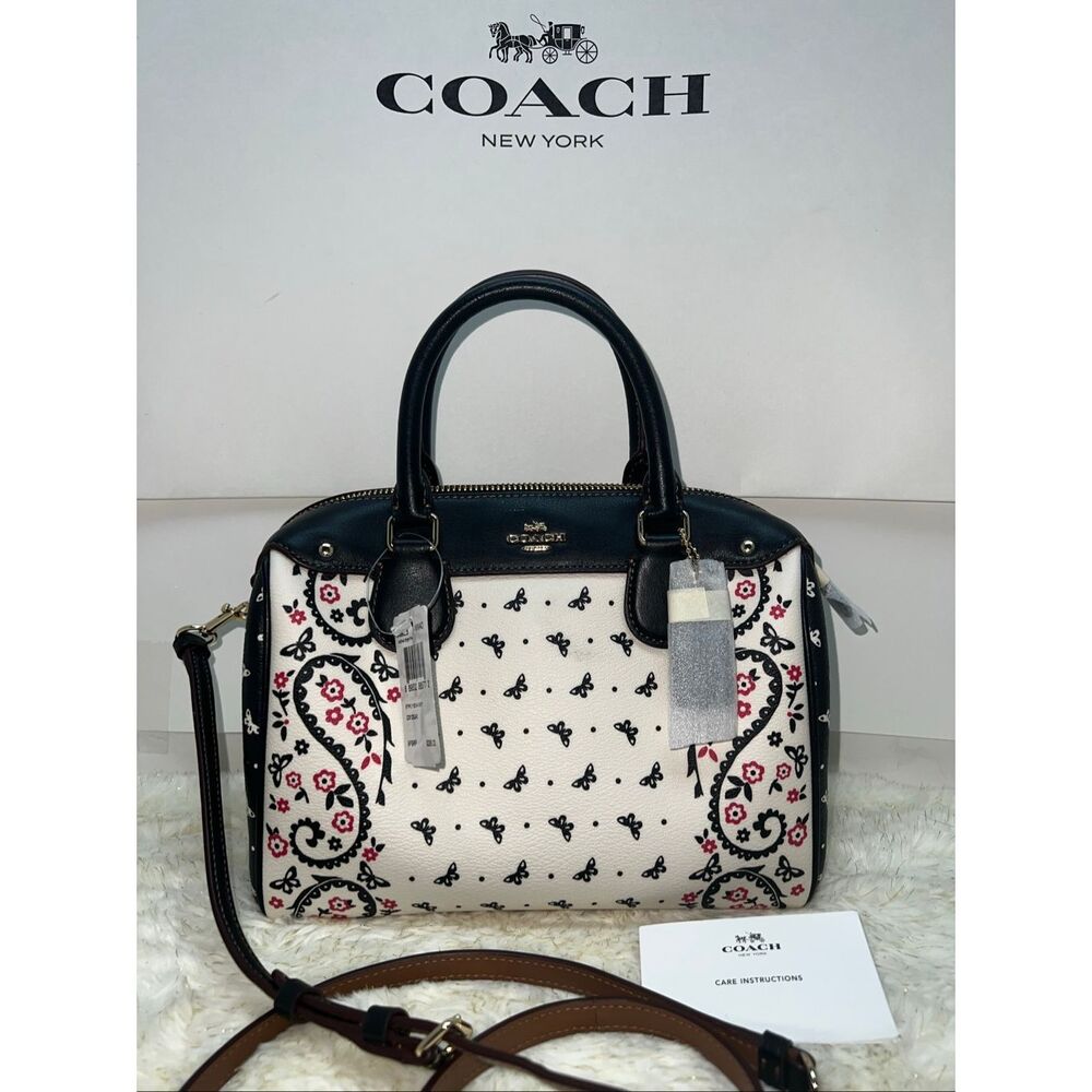 Coach Women's Black and White Handbag